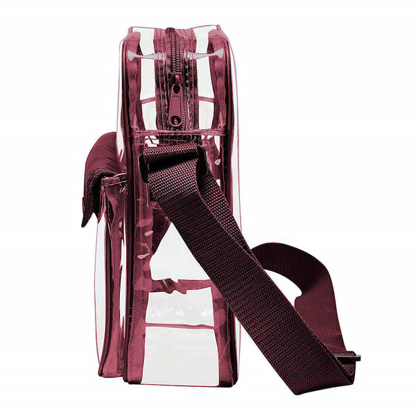 clear stadium bag burgundy