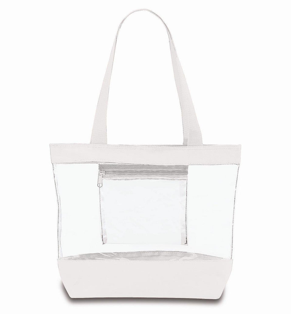 clear tote bags in bulk white