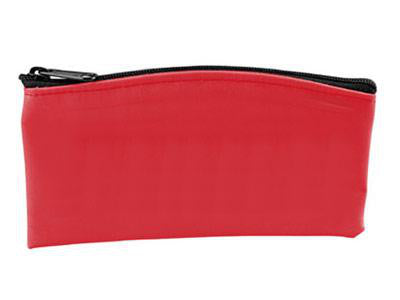 red pouch with zipper